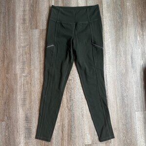 Athleta Metro Drifter Leggings Olive Green High Rise Medium